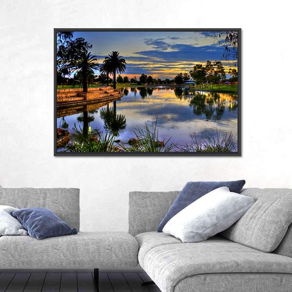 Sunrise In The Park Perth Canvas Wall Art-3 Horizontal-Gallery Wrap-25" x 16"-Tiaracle