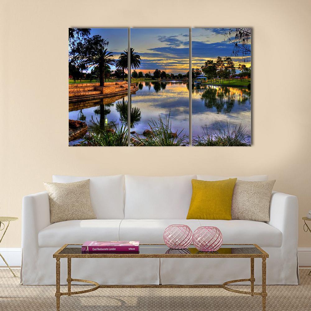 Sunrise In The Park Perth Canvas Wall Art-3 Horizontal-Gallery Wrap-37" x 24"-Tiaracle