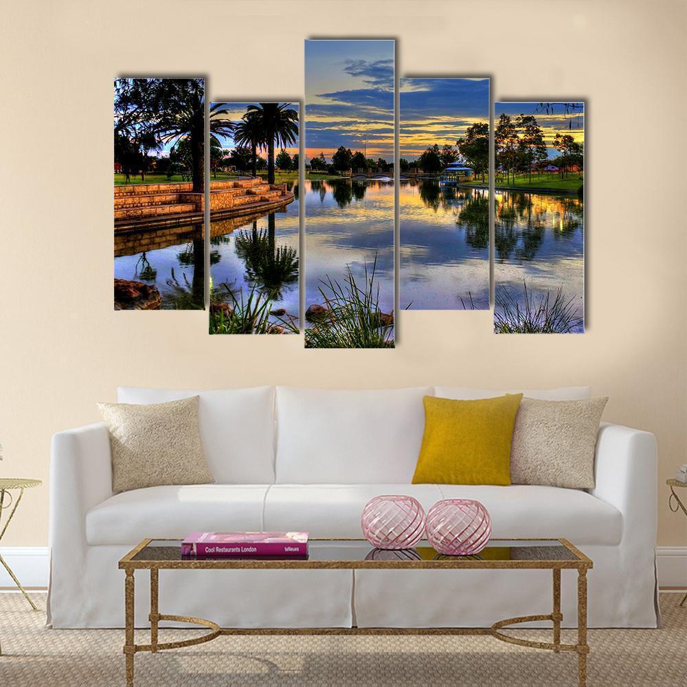 Sunrise In The Park Perth Canvas Wall Art-5 Pop-Gallery Wrap-47" x 32"-Tiaracle