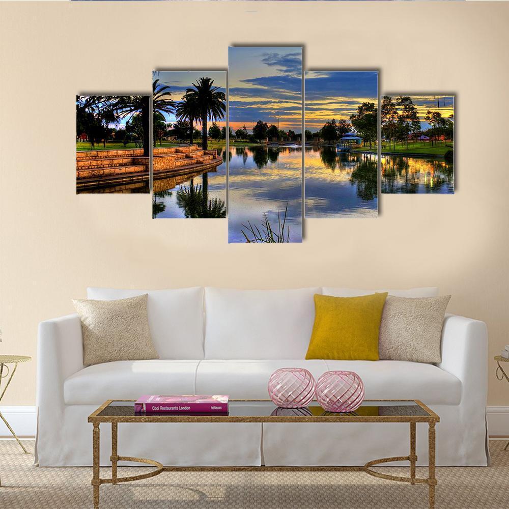 Sunrise In The Park Perth Canvas Wall Art-5 Star-Gallery Wrap-62" x 32"-Tiaracle