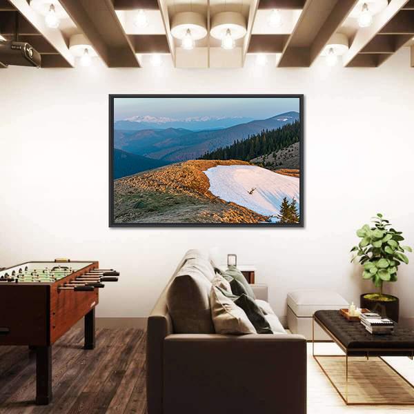 Sunrise Landscape In Spring Carpathian Mountains Canvas Wall Art-3 Horizontal-Gallery Wrap-25" x 16"-Tiaracle
