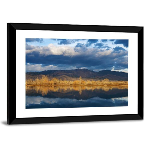 Sunrise Lights Up The Edge Of A Lake Canvas Wall Art-3 Horizontal-Gallery Wrap-25" x 16"-Tiaracle
