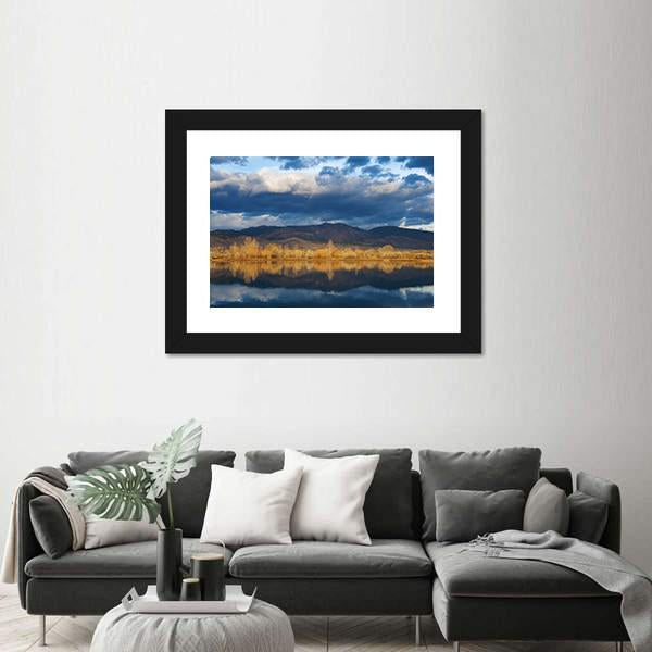 Sunrise Lights Up The Edge Of A Lake Canvas Wall Art-3 Horizontal-Gallery Wrap-25" x 16"-Tiaracle