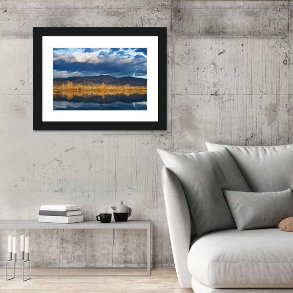 Sunrise Lights Up The Edge Of A Lake Canvas Wall Art-3 Horizontal-Gallery Wrap-25" x 16"-Tiaracle