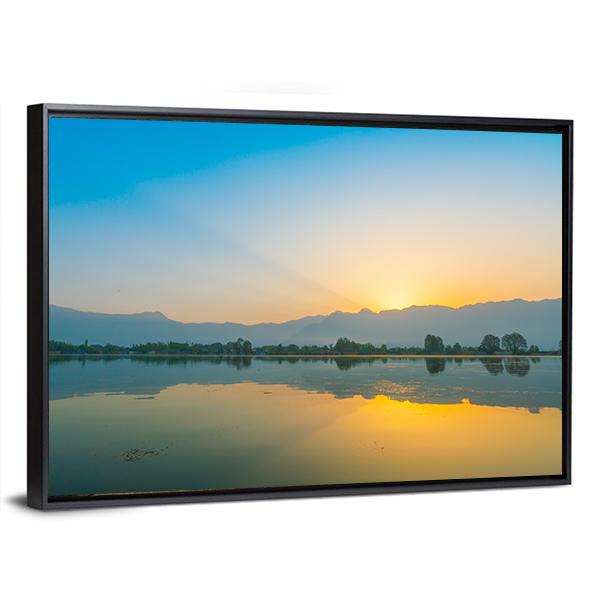 Sunrise On Dal Lake Canvas Wall Art-3 Horizontal-Gallery Wrap-25" x 16"-Tiaracle
