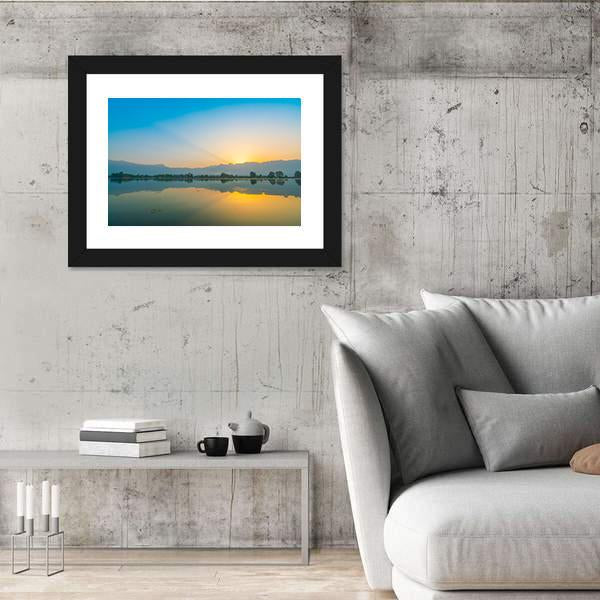 Sunrise On Dal Lake Canvas Wall Art-3 Horizontal-Gallery Wrap-25" x 16"-Tiaracle