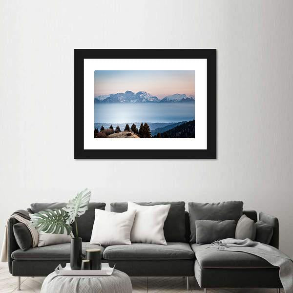 Sunrise On Dolomite Peaks Canvas Wall Art-3 Horizontal-Gallery Wrap-25" x 16"-Tiaracle