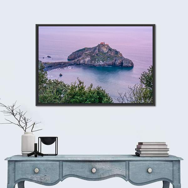 Sunrise On Island In Spain Canvas Wall Art-1 Piece-Floating Frame-24" x 16"-Tiaracle
