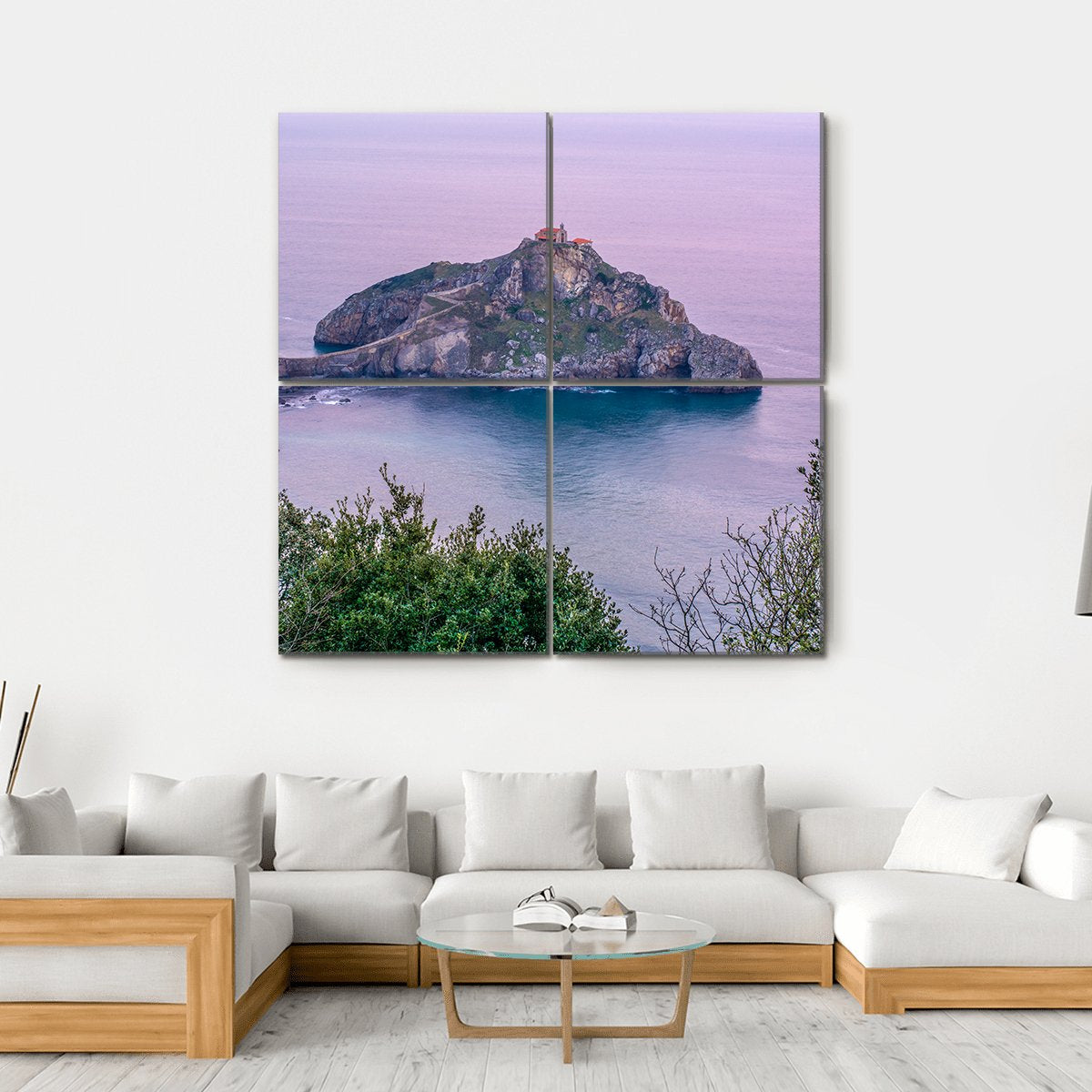 Sunrise On Island In Spain Canvas Wall Art-4 Square-Gallery Wrap-17" x 17"-Tiaracle
