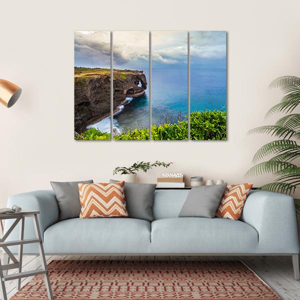 Sunrise On Manzamo Cape In Okinawa Canvas Wall Art-4 Horizontal-Gallery Wrap-34" x 24"-Tiaracle