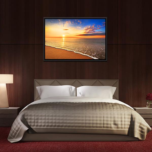 Sunrise On The Beach Canvas Wall Art-3 Horizontal-Gallery Wrap-25&quot; x 16&quot;-Tiaracle