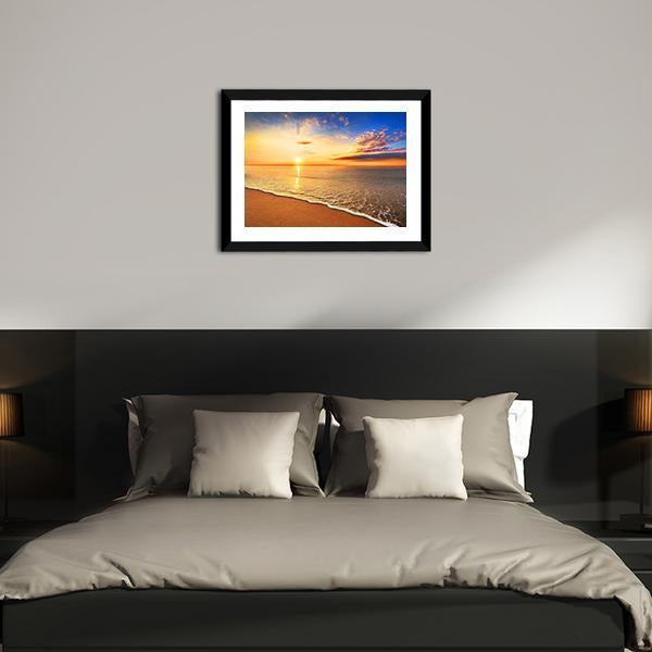 Sunrise On The Beach Panoramic Canvas Wall Art-1 Piece-36" x 12"-Tiaracle