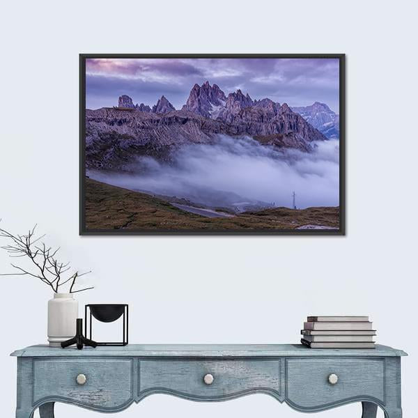 Sunrise On The Dolomites Canvas Wall Art-1 Piece-Floating Frame-24" x 16"-Tiaracle