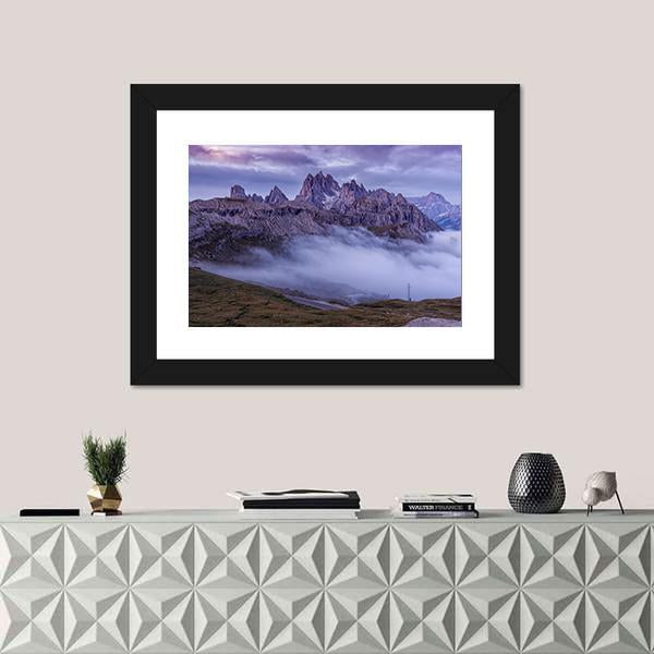 Sunrise On The Dolomites Canvas Wall Art-1 Piece-Framed Print-20" x 16"-Tiaracle