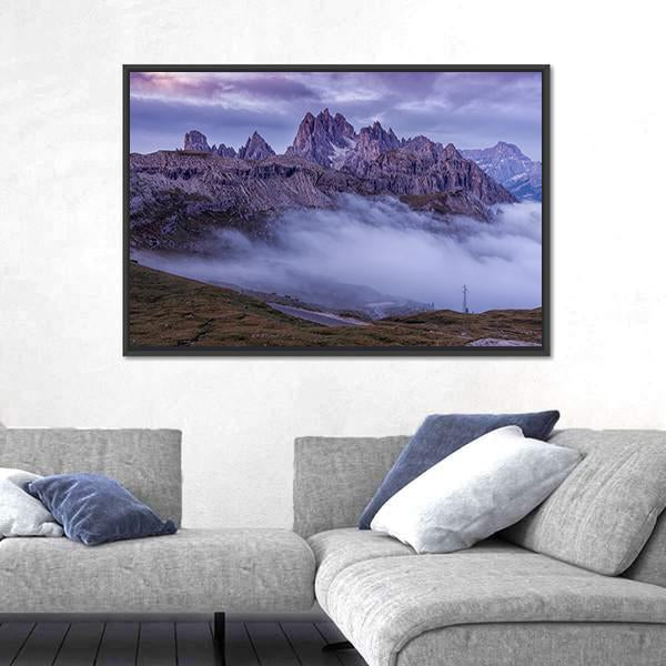 Sunrise On The Dolomites Canvas Wall Art-3 Horizontal-Gallery Wrap-25" x 16"-Tiaracle