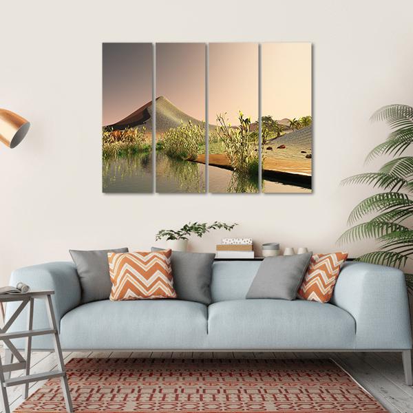 Sunrise On The Sahara Desert Canvas Wall Art-4 Horizontal-Gallery Wrap-34" x 24"-Tiaracle
