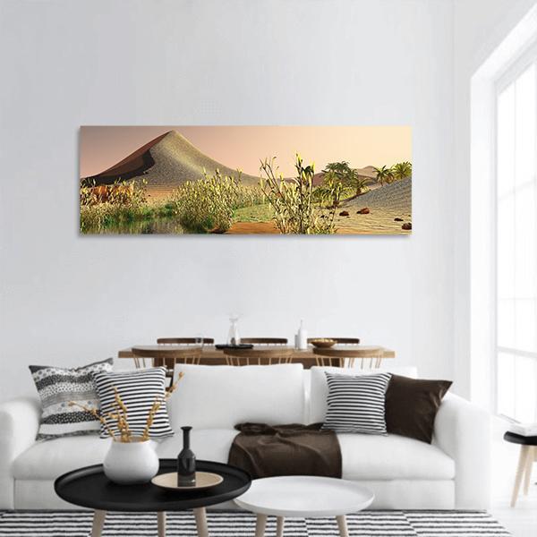 Sunrise On The Sahara Desert Panoramic Canvas Wall Art-1 Piece-36" x 12"-Tiaracle