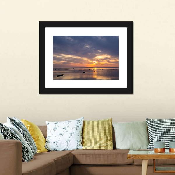 Sunrise Over Baltic Sea Canvas Wall Art-3 Horizontal-Gallery Wrap-25" x 16"-Tiaracle
