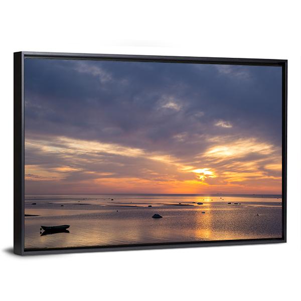 Sunrise Over Baltic Sea Canvas Wall Art-3 Horizontal-Gallery Wrap-25" x 16"-Tiaracle