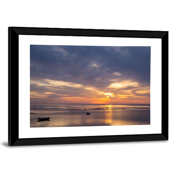 Sunrise Over Baltic Sea Canvas Wall Art-3 Horizontal-Gallery Wrap-25" x 16"-Tiaracle