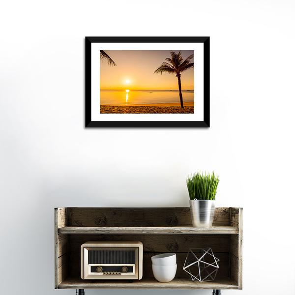 Sunrise Over Beach Sea Canvas Wall Art-3 Horizontal-Gallery Wrap-25" x 16"-Tiaracle