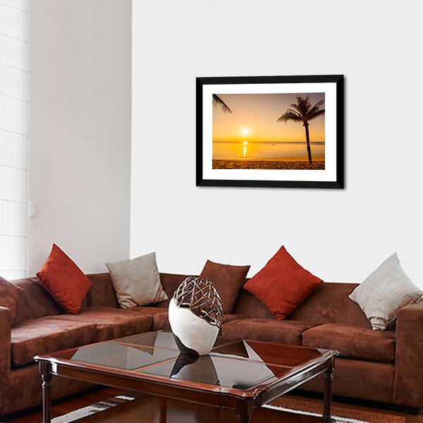 Sunrise Over Beach Sea Canvas Wall Art-3 Horizontal-Gallery Wrap-25" x 16"-Tiaracle