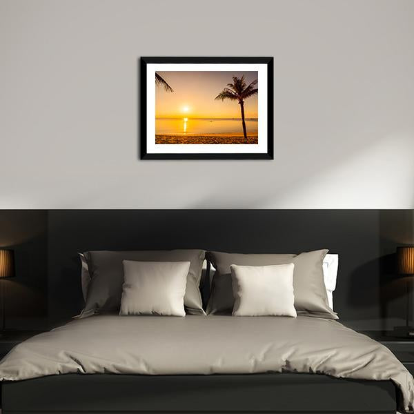 Sunrise Over Beach Sea Canvas Wall Art-3 Horizontal-Gallery Wrap-25" x 16"-Tiaracle