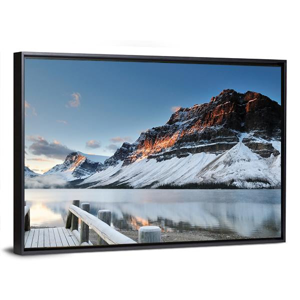 Sunrise Over Bow Lake In Banff National Park Canvas Wall Art-3 Horizontal-Gallery Wrap-25" x 16"-Tiaracle