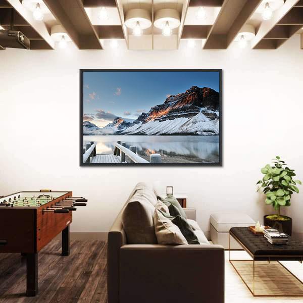 Sunrise Over Bow Lake In Banff National Park Canvas Wall Art-3 Horizontal-Gallery Wrap-25" x 16"-Tiaracle