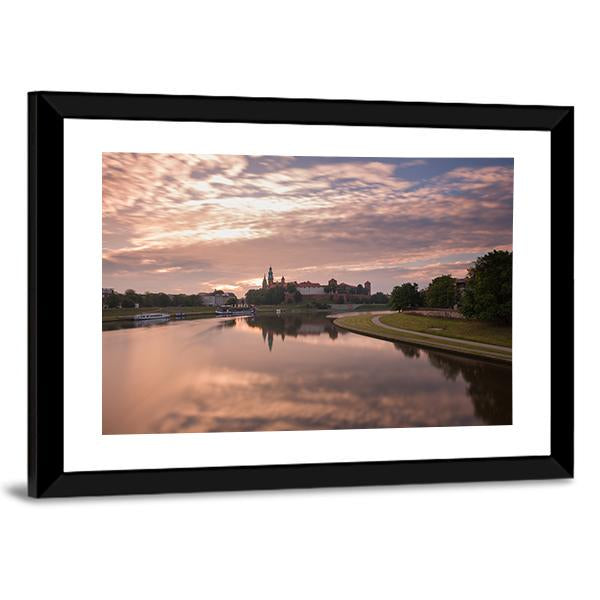 Sunrise Over City View From River Canvas Wall Art-3 Horizontal-Gallery Wrap-25" x 16"-Tiaracle