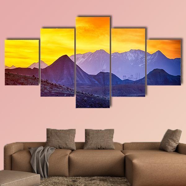 Sunrise Over Colorado Rocky Mountains Canvas Wall Art-5 Star-Gallery Wrap-62" x 32"-Tiaracle