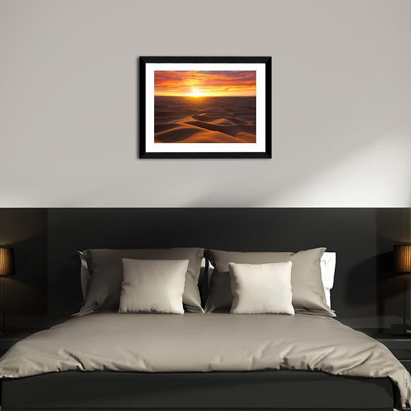 Sunrise Over Desert Canvas Wall Art-3 Horizontal-Gallery Wrap-25" x 16"-Tiaracle