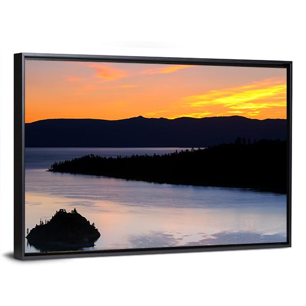 Sunrise Over Emerald Bay Canvas Wall Art-3 Horizontal-Gallery Wrap-25" x 16"-Tiaracle