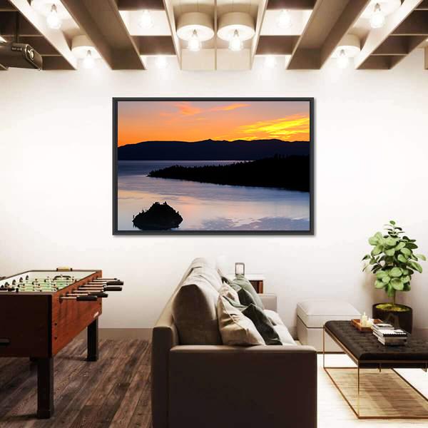 Sunrise Over Emerald Bay Canvas Wall Art-3 Horizontal-Gallery Wrap-25" x 16"-Tiaracle