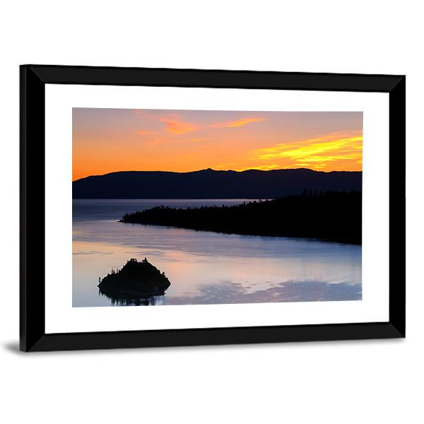 Sunrise Over Emerald Bay Canvas Wall Art-3 Horizontal-Gallery Wrap-25" x 16"-Tiaracle