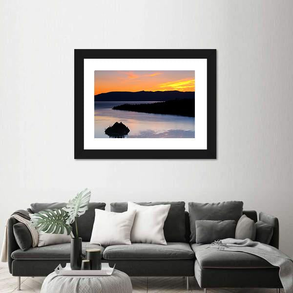Sunrise Over Emerald Bay Canvas Wall Art-3 Horizontal-Gallery Wrap-25" x 16"-Tiaracle