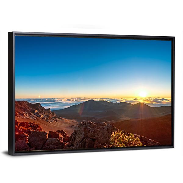 Sunrise Over Haleakala Volcano Crater On Maui Canvas Wall Art-3 Horizontal-Gallery Wrap-25" x 16"-Tiaracle