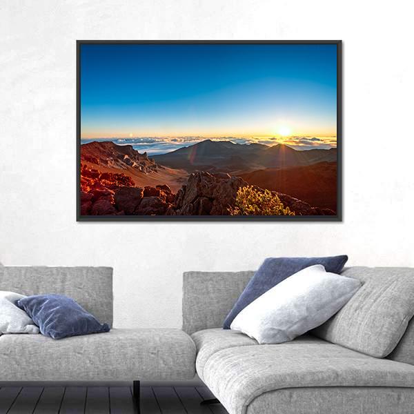 Sunrise Over Haleakala Volcano Crater On Maui Canvas Wall Art-3 Horizontal-Gallery Wrap-25" x 16"-Tiaracle