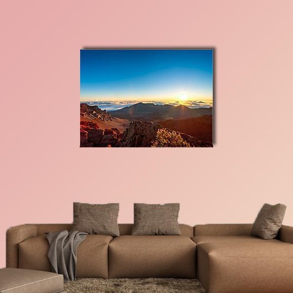 Sunrise Over Haleakala Volcano Crater On Maui Canvas Wall Art-1 Piece-Gallery Wrap-48" x 32"-Tiaracle