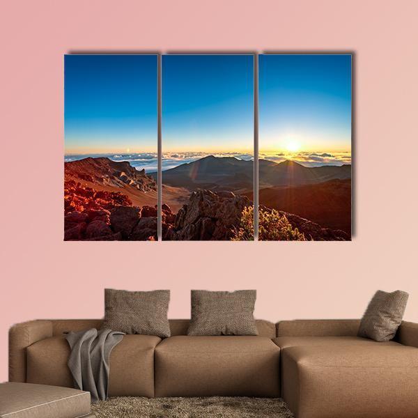 Sunrise Over Haleakala Volcano Crater On Maui Canvas Wall Art-3 Horizontal-Gallery Wrap-37" x 24"-Tiaracle