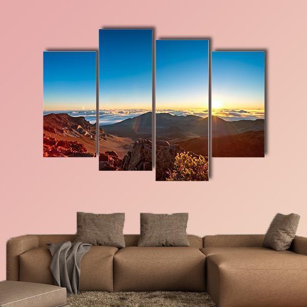 Sunrise Over Haleakala Volcano Crater On Maui Canvas Wall Art-4 Pop-Gallery Wrap-50" x 32"-Tiaracle