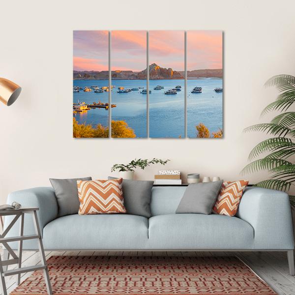Sunrise Over Lake Powell In Arizona Canvas Wall Art-4 Horizontal-Gallery Wrap-34" x 24"-Tiaracle