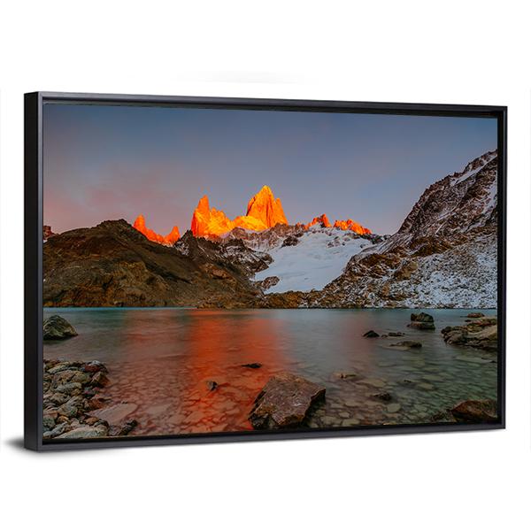 Sunrise Over Mount Fitzroy Canvas Wall Art-3 Horizontal-Gallery Wrap-25" x 16"-Tiaracle