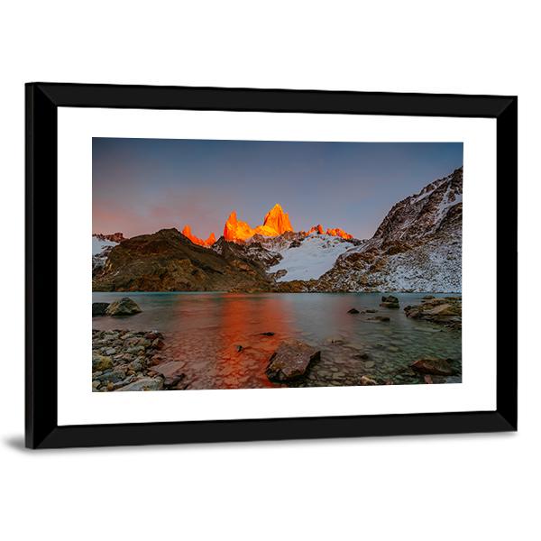 Sunrise Over Mount Fitzroy Canvas Wall Art-3 Horizontal-Gallery Wrap-25" x 16"-Tiaracle