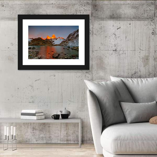 Sunrise Over Mount Fitzroy Canvas Wall Art-3 Horizontal-Gallery Wrap-25" x 16"-Tiaracle