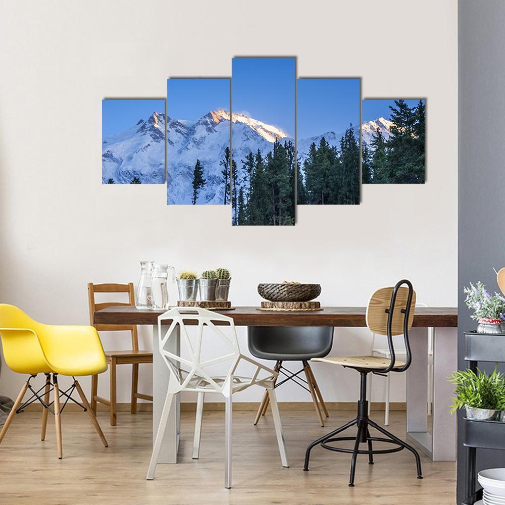 Sunrise Over Mountain Peak Northern Area Of Pakistan Canvas Wall Art-5 Pop-Gallery Wrap-47" x 32"-Tiaracle