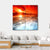 Sunrise Over Ocean In Golden Sky Canvas Wall Art-4 Square-Gallery Wrap-17" x 17"-Tiaracle