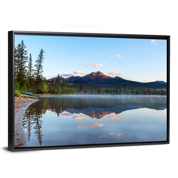 Sunrise Over Pyramid Mountain And Edith Lake Canvas Wall Art-3 Horizontal-Gallery Wrap-25" x 16"-Tiaracle