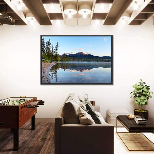 Sunrise Over Pyramid Mountain And Edith Lake Canvas Wall Art-3 Horizontal-Gallery Wrap-25" x 16"-Tiaracle