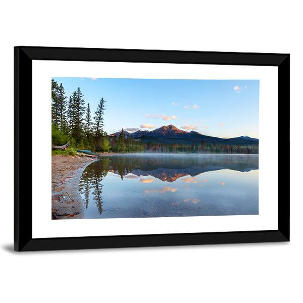 Sunrise Over Pyramid Mountain And Edith Lake Canvas Wall Art-3 Horizontal-Gallery Wrap-25" x 16"-Tiaracle
